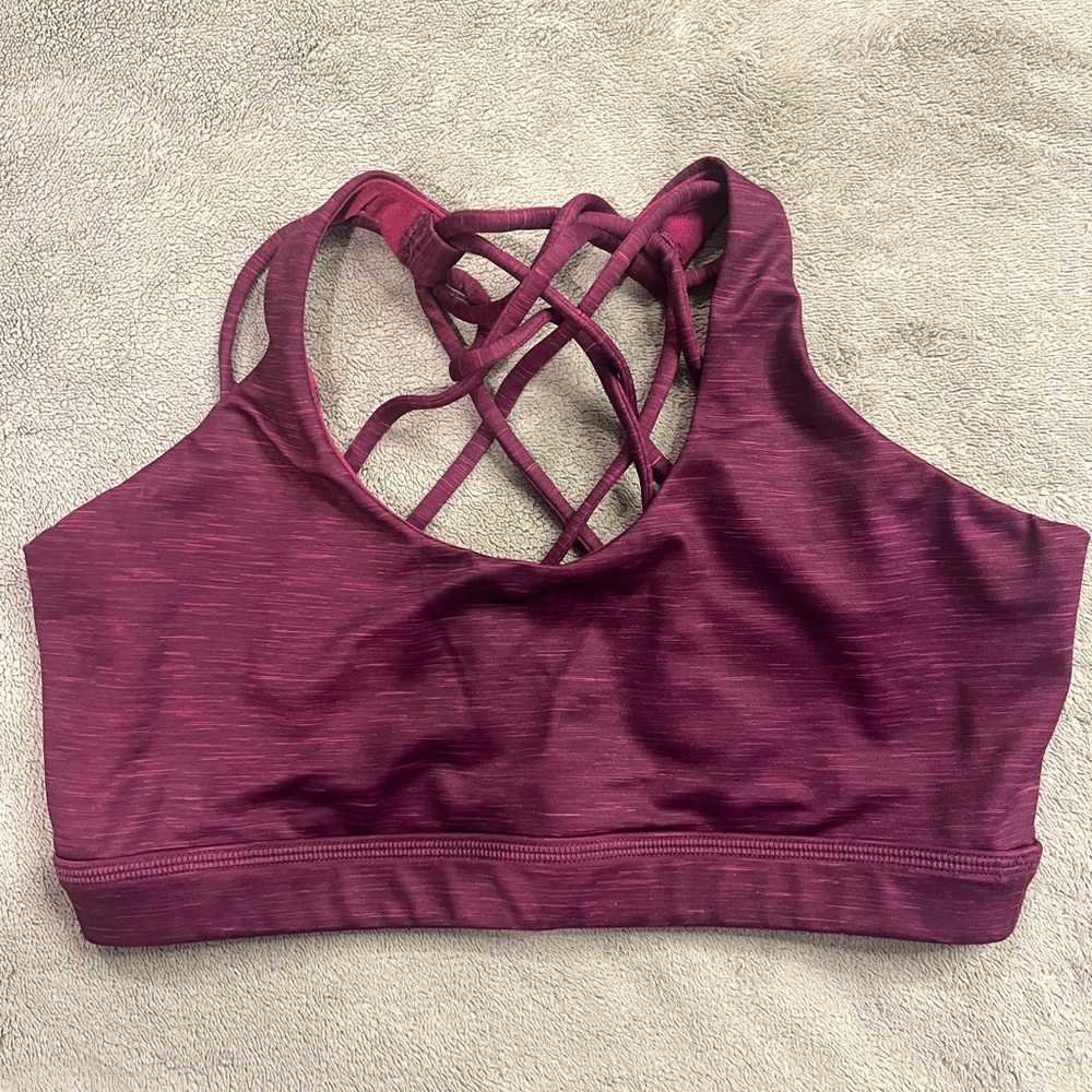 Constantly Varied Gear Heather Berry Butterfly Back Bra